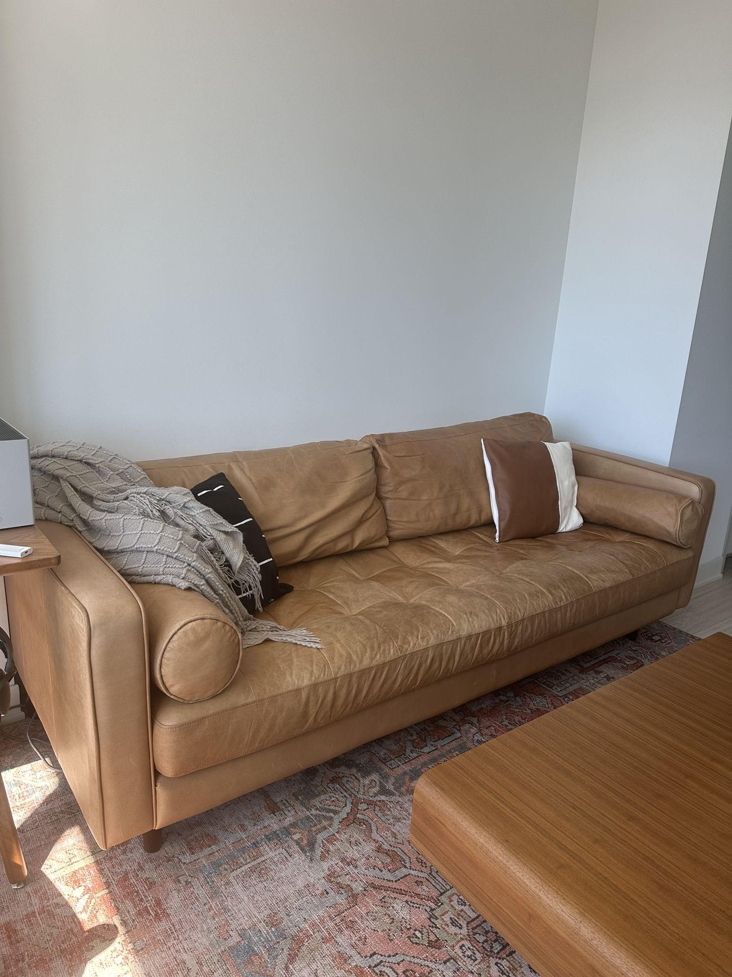 Article Sven 88”” Tufted Leather Sofa
