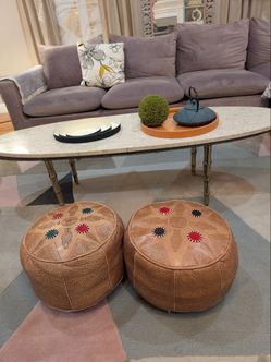 Leather Ottoman / Pouf