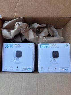 Two Blink Mini Indoor Plug-In HD Smart Security Cameras