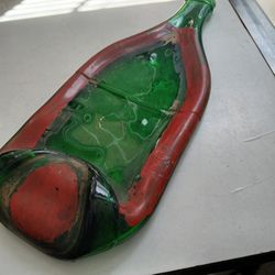 Melted Glass Bottle Ashtray 