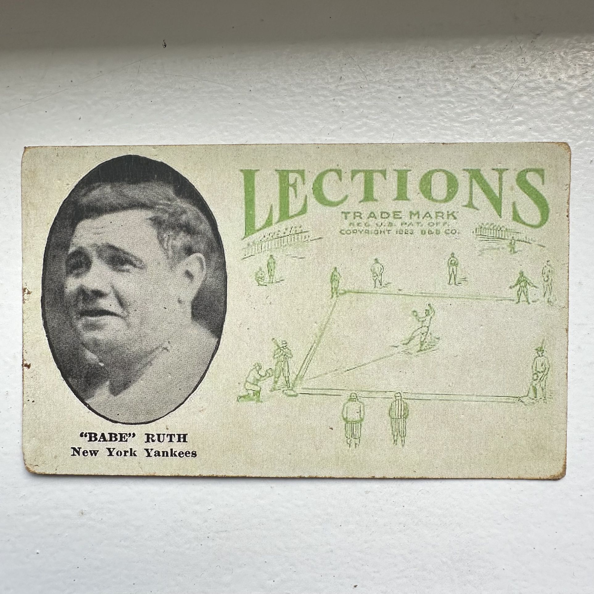 Babe Ruth 1923 Lections Baseball Card