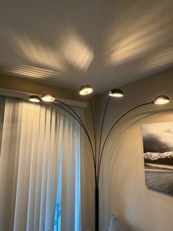 84” Black 5-Light Arc Floor Lamp