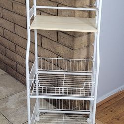 Small Space Saving Bakers Rack / Rolling Kitchen Cart
