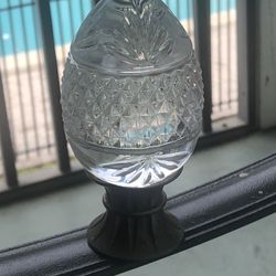 Vintage 1993 Egg Paper Weight With Pewter Stand 