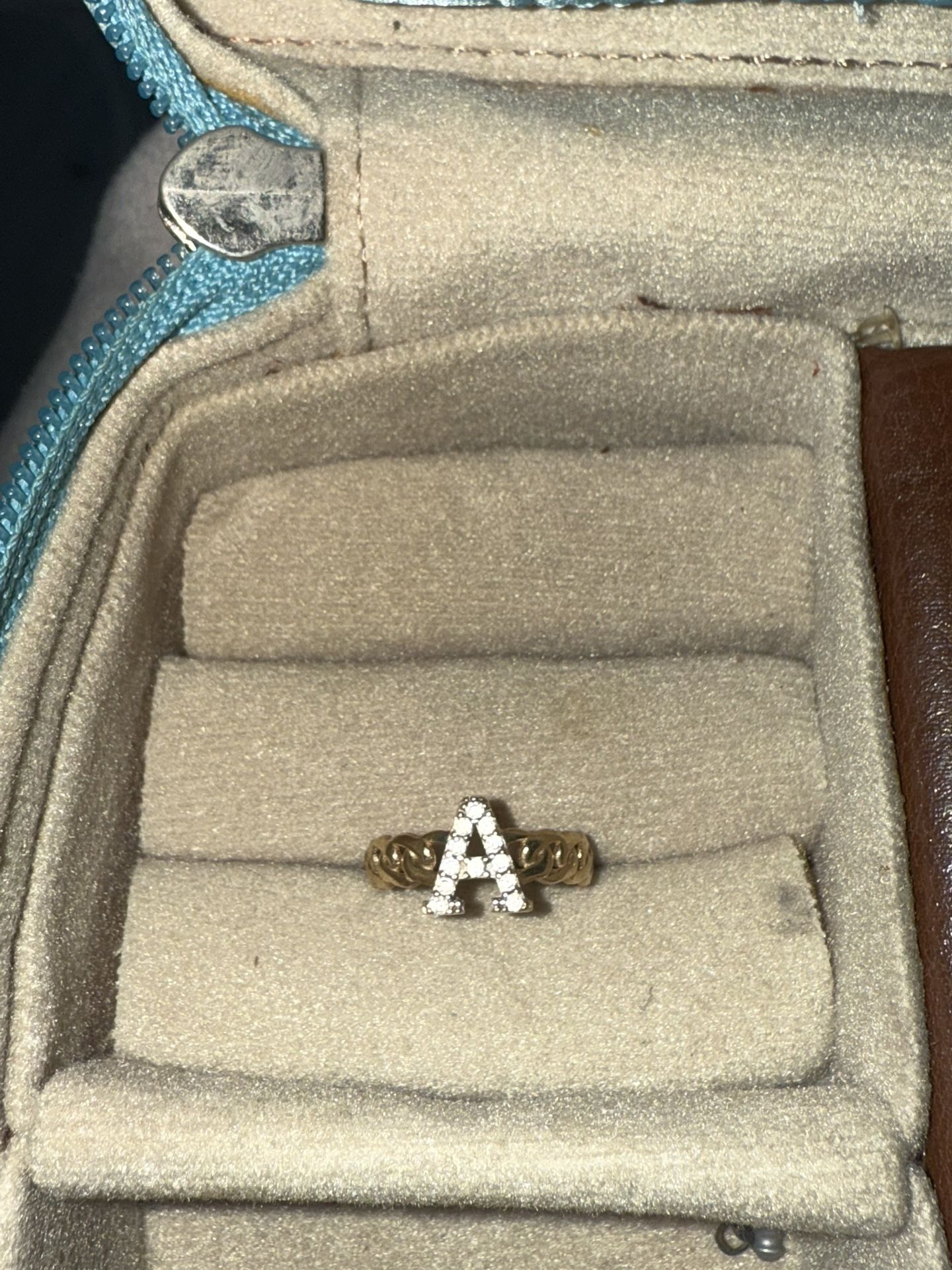 Initial Letter A Ring 14 K