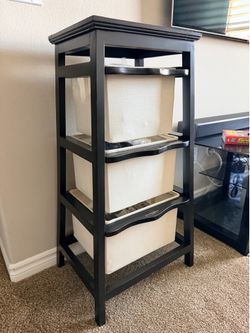 Black wooden storage