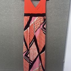 Red Pleated Maxi Dress – Italian Designer – Size 44 NWT