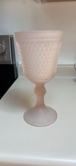 Vintage pink frosted Indian Glass Chalise