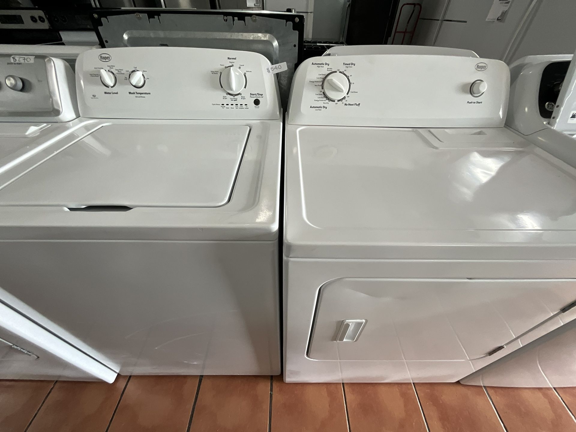 Roper Washer And Dryer Set + Warranty. Financing And Delivery Available