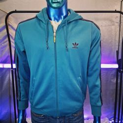 Adidas Originals Full Zip Hoodie Men's Small Teal