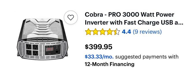 BAND NEW- Cobra PRO 3000W Power Inverter