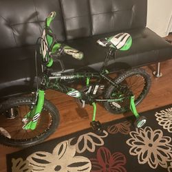 Green/black Bike With Helmet 