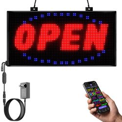 LED Sign - APP Control DIY Programmable Custom Sign Waterproof Flexible DC5V 6A LED Open Sign Scrolling&Stationary Display For Window Ads,Parties Wedd