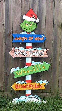 The Grinch Pole Sign