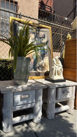 Rustic Log Nightstands