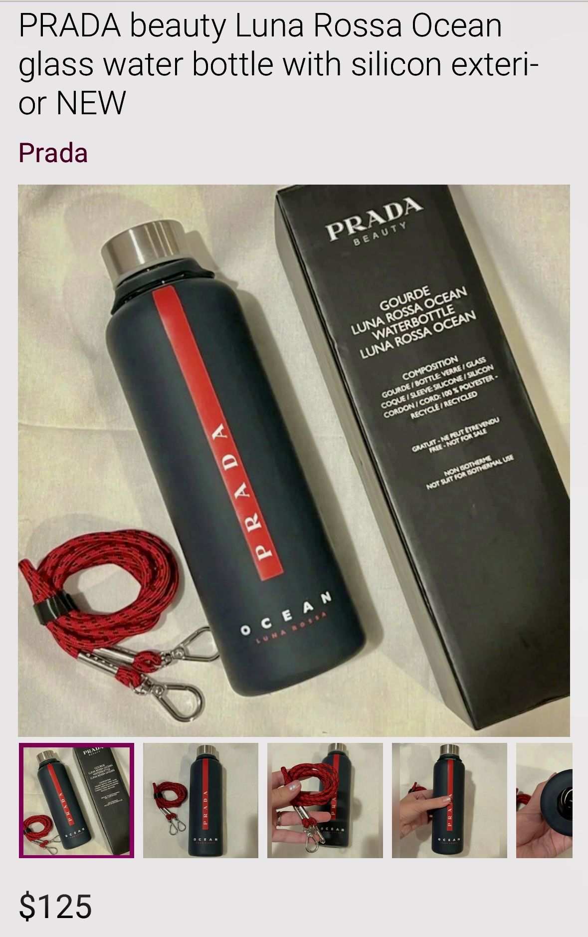 PRADA glass water bottle