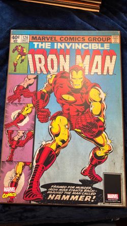 Retro Comicbook  Wooden Wall Art Iron Man