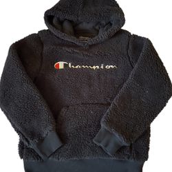 Champion Fleece Sweatshirt Hoodie Black Youth Size Medium 
