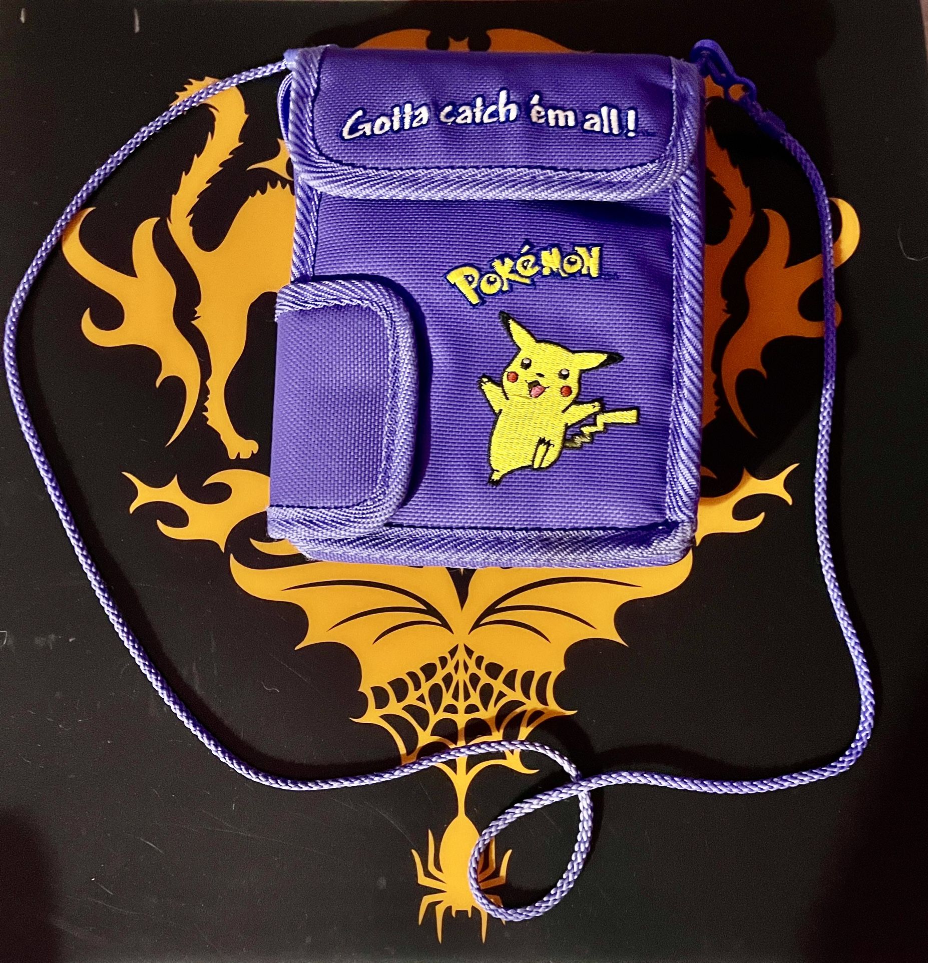 ORIGINAL POKEMON Vintage Pikachu Nintendo GAMEBOY Color Purple Carrying Case Bag RARE