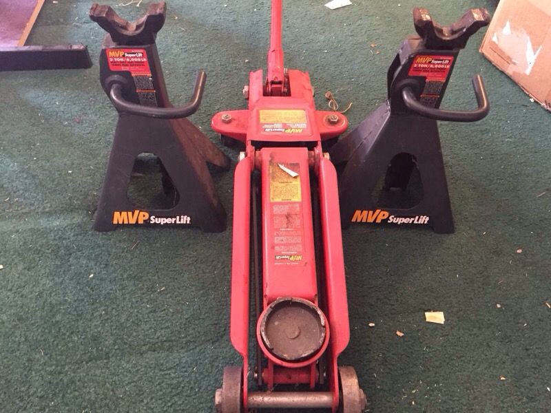 Car Jack MVP superlift 5000 lbs set with pair of jack stands 3 tons - $65