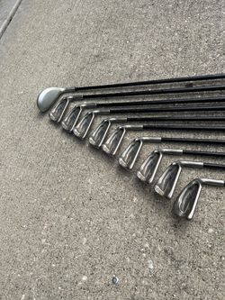 Used vintage Ping IsI blue dot 2-w iron set, plus titleist hybrid