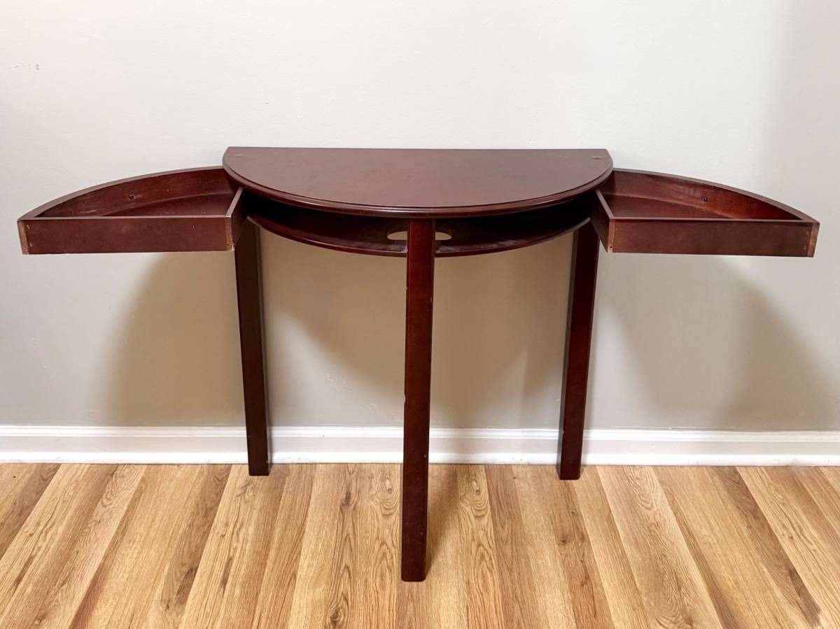 Demi Lune Half Moon 2 Drawer Console Accent Table