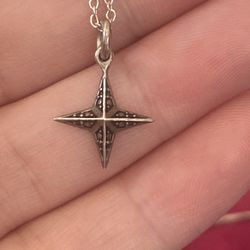 925 Pave Star Charm Necklace 