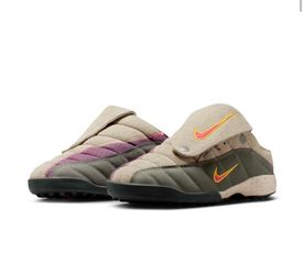 Nike × Kids of Immigrants T-90 Mule "Khaki/University Gold."