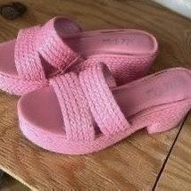 Wild Pair Niftyy Woven Espadrille Platform Wedge Slide Sandals, $5