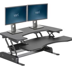 VariDesk Pro Plus 36 by Vari – Dual Monitor Standing Desk Converter – 11 Height Adjustable Settings 