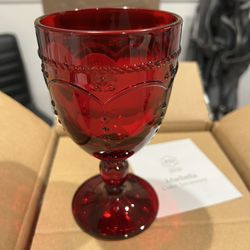 Princess House Ruby Pedestal Glasses