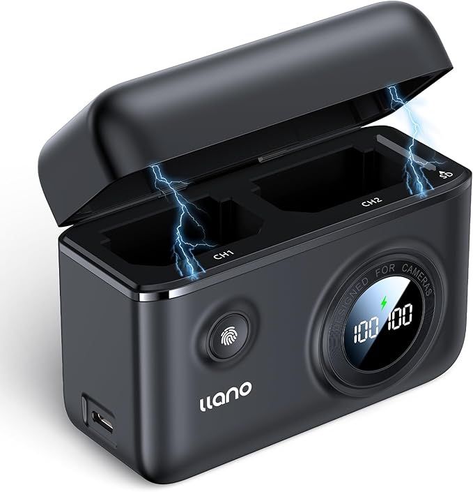 llano 18W Fast Dual Camera Battery Charger for DJI Osmo Action 5 Pro, Action 4 and 3