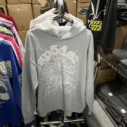 Grey sp5der hoodie