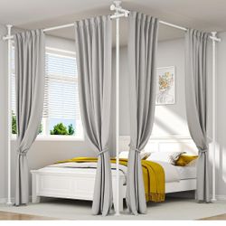 Partition Room Divider Curtain Rod, Adjustable Wall Divider for Room Separation, No Drill, Three Mounting Options, Ideal for Creating Privacy Space