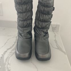 Totes Sturgis Waterproof Faux Fur Lined Silver/Gray Size 9M Boots
