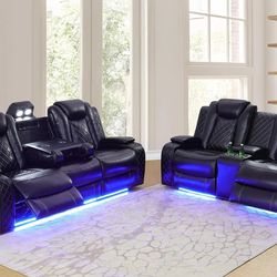 💥FREE DELIVERY💥Brand New POWER, LED, USB  2PC Reclining Sofa Loveseat Set