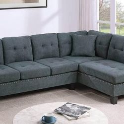 BRAND NEW 2PC SECTIONAL SOFA SET WITH ACCENT PILLOWS INCLUDED $329