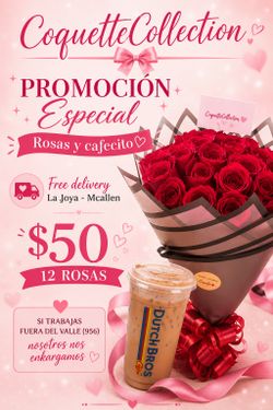 Promocion Especial Rosas y Cafecito + Free Delivery😍🌹