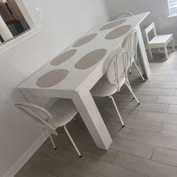 4 White Dining Chairs