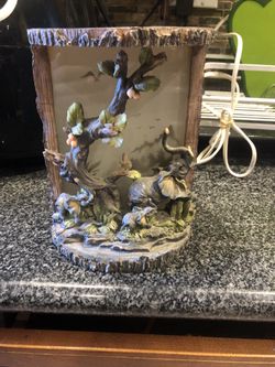 Vintage Elephant Sculpture Light Decor Rare 