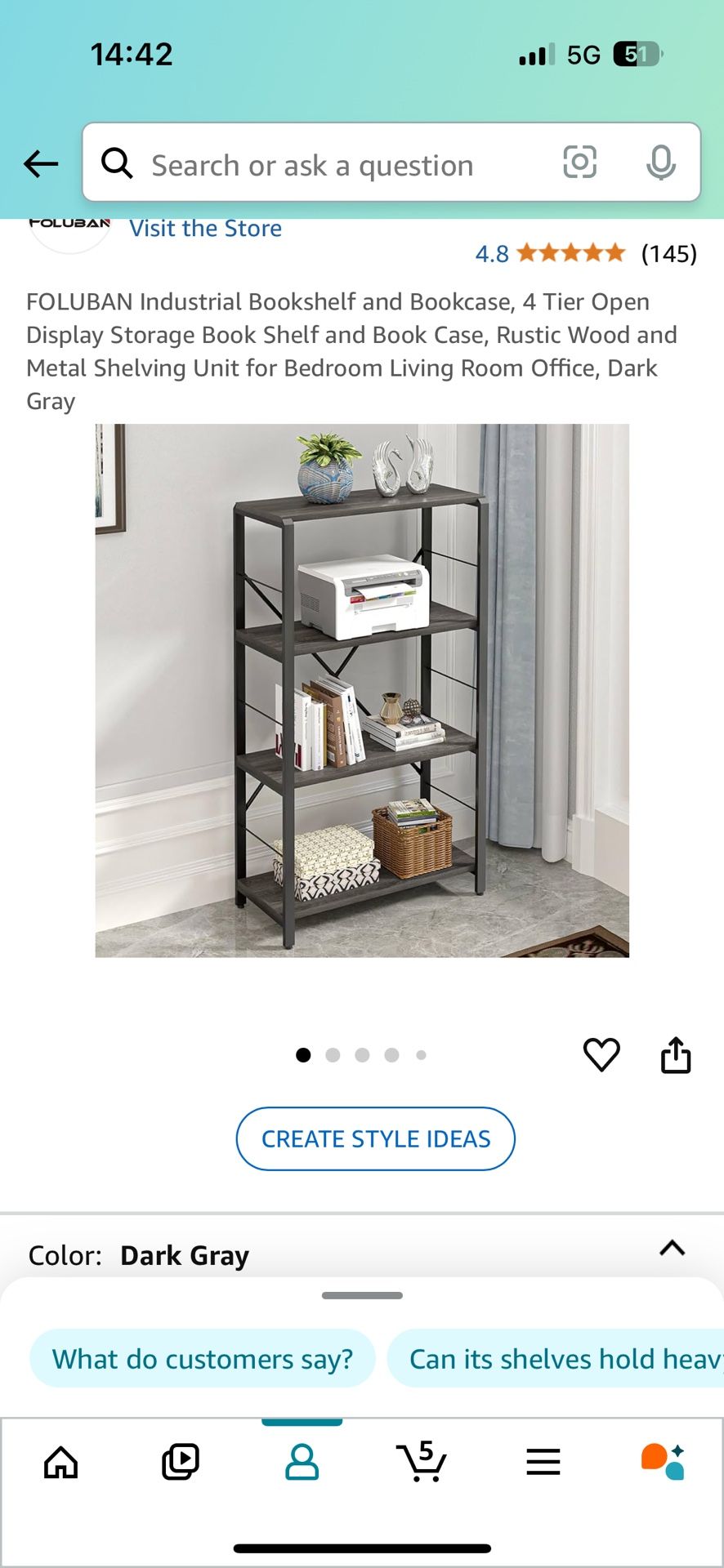 Foluban 4 Tier Bookshelves (3)