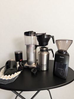CDT Grand Moccamaster 64oz, Baratza encore grinder set