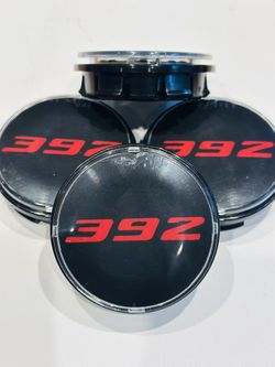 Floating Dodge LED 392 Center Caps in Red