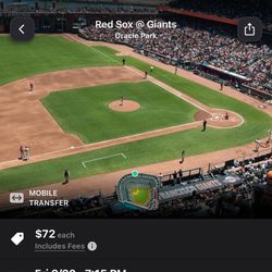 2 GIANTS TICKETS VS BOSTON RED SOX