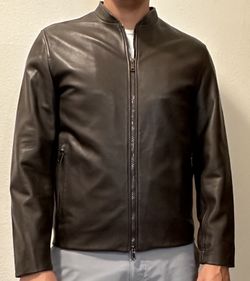 Theory Leather Jacket -Dark Brown 