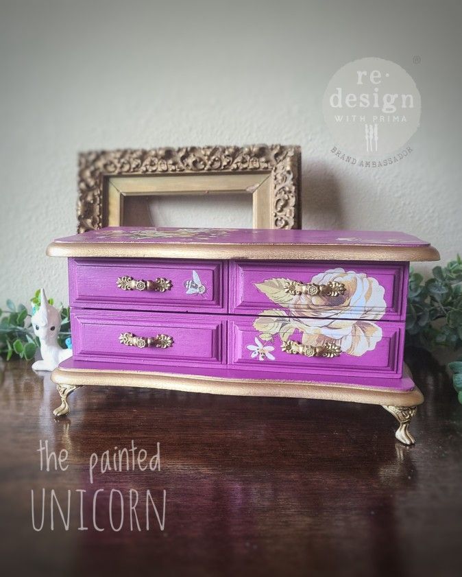 Floral Refinished Jewelry Box 