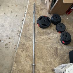 Gym Bench And Bar With Weights 