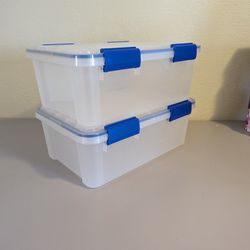 IRIS USA WEATHERPRO 16 Quart Stackable Storage Box with Airtight Gasket Seal Lid 2 Pack