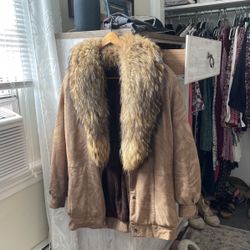 Vintage Fox Fur Leather Jacket