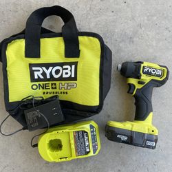 Ryobi 18V Brushless Cordless 1/4 Impact Driver, Battery, Charger, Bag